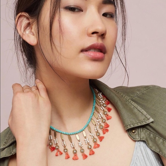 Serefina Miranda Bib Necklace Neutral Motif NWT - Picture 4 of 8